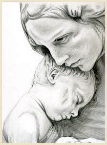 baby portrait in pencil
